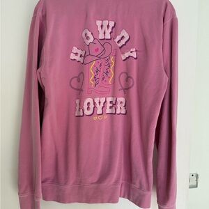 Women's Pink Howdy Lover Crew Neck Sweater